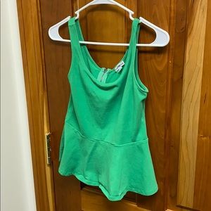 Green Peplum Express Top Size Small